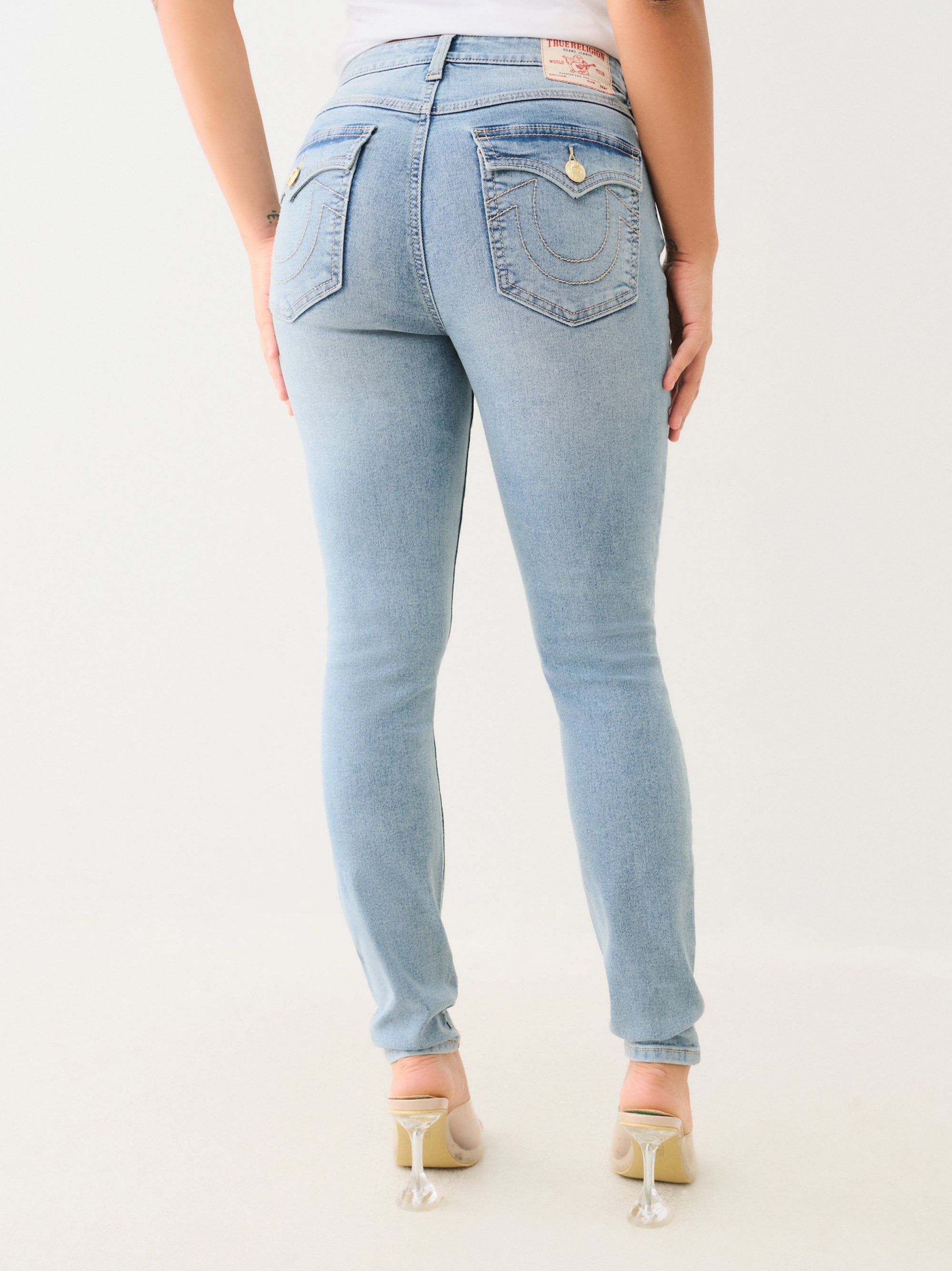True Religion Halle Sn Hr Flap Skinny Light Cool Wash