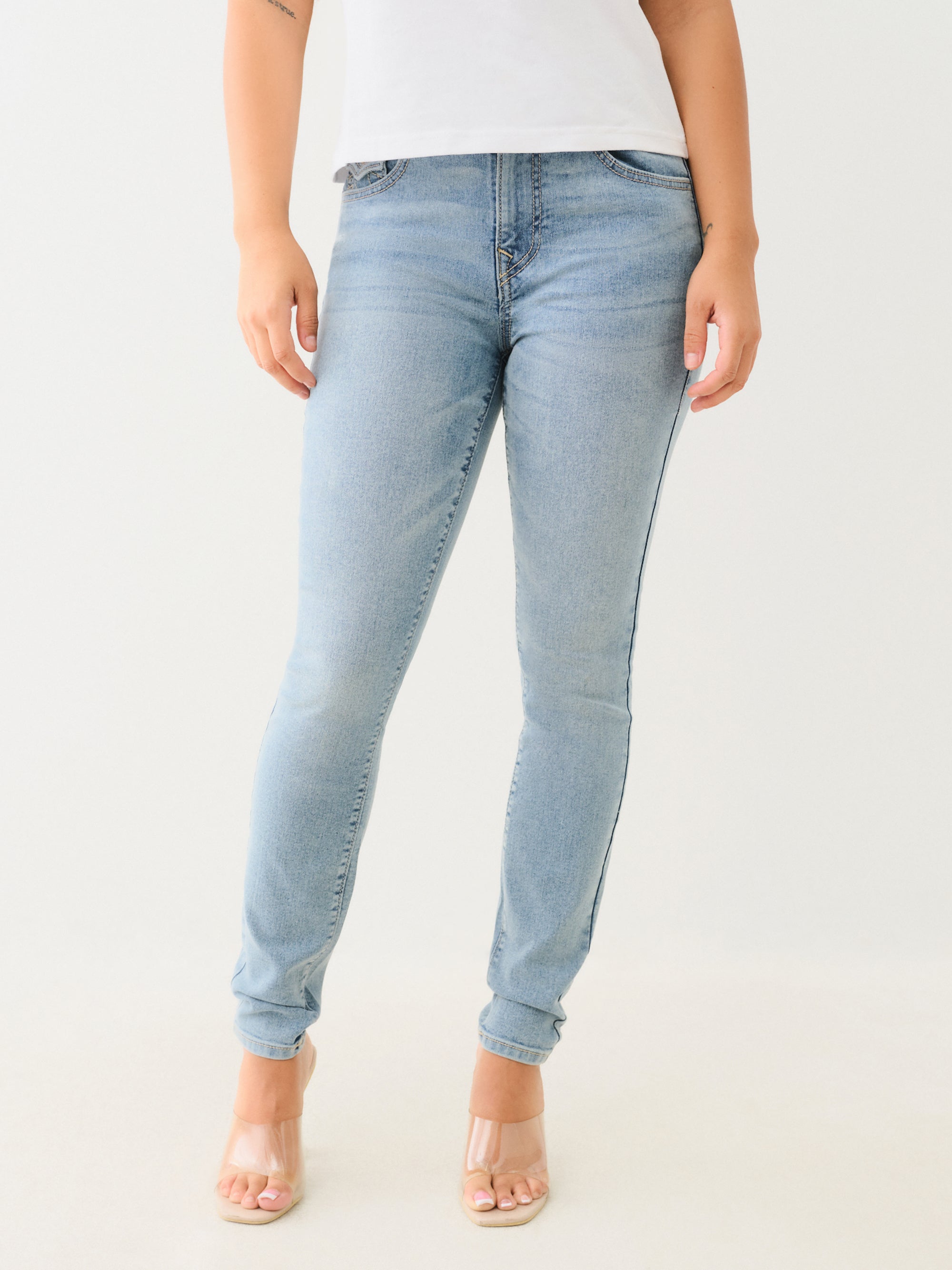 True Religion Halle Sn Hr Flap Skinny Light Cool Wash