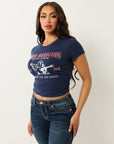 True Religion Gathered Baby Tee Dress Blue