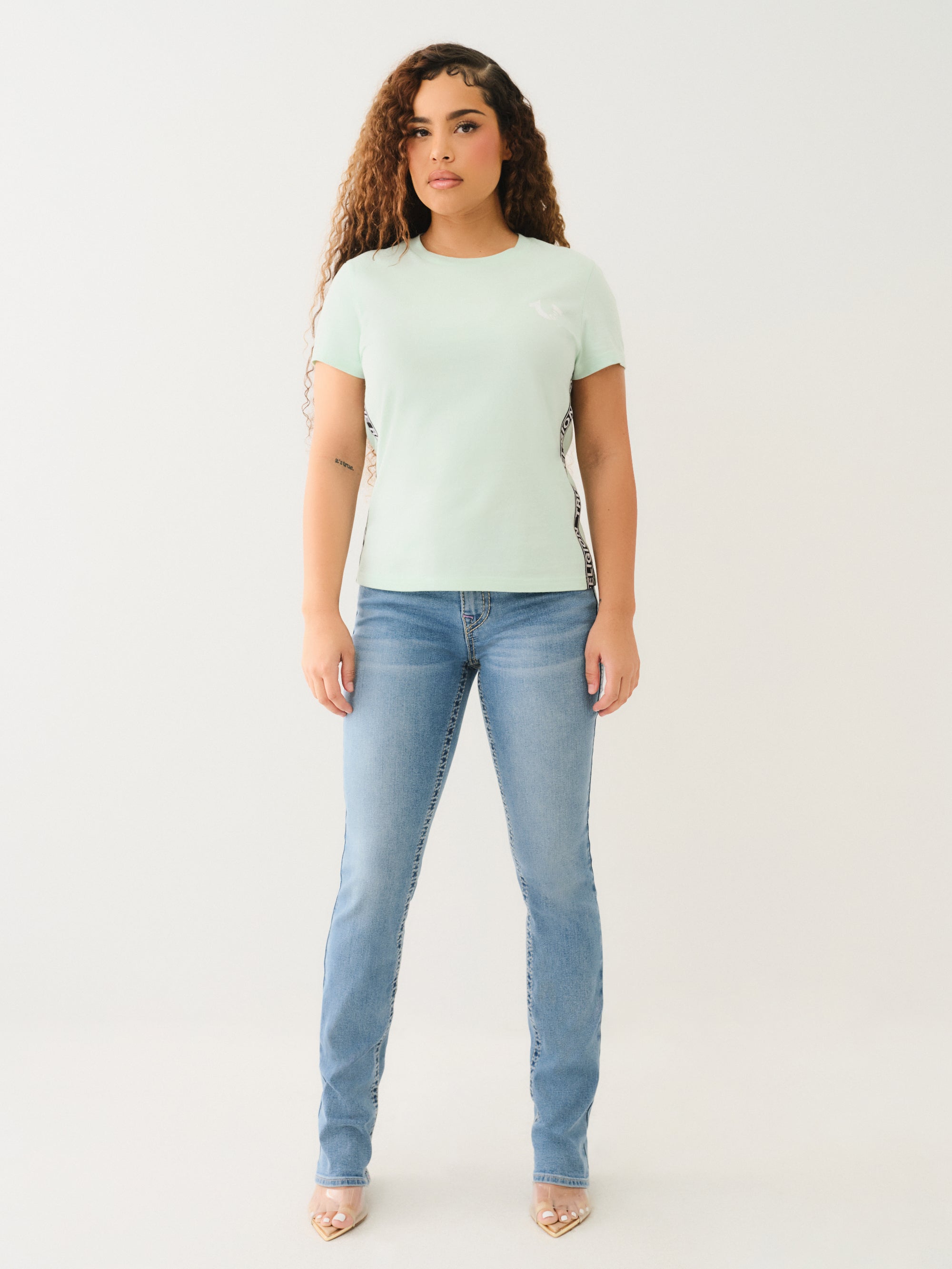 True Religion Taping Ss Tee Misty Jade