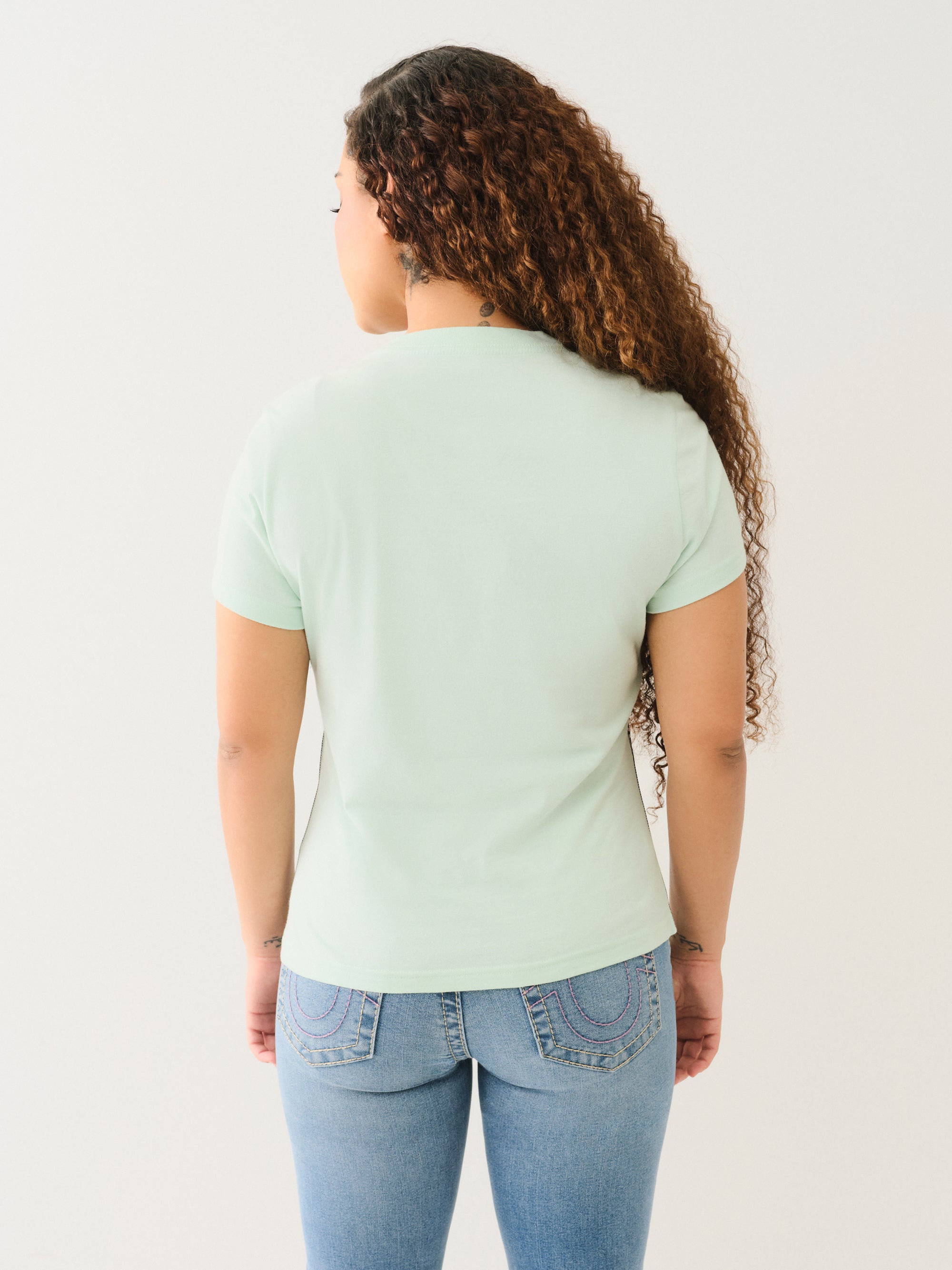True Religion Taping Ss Tee Misty Jade