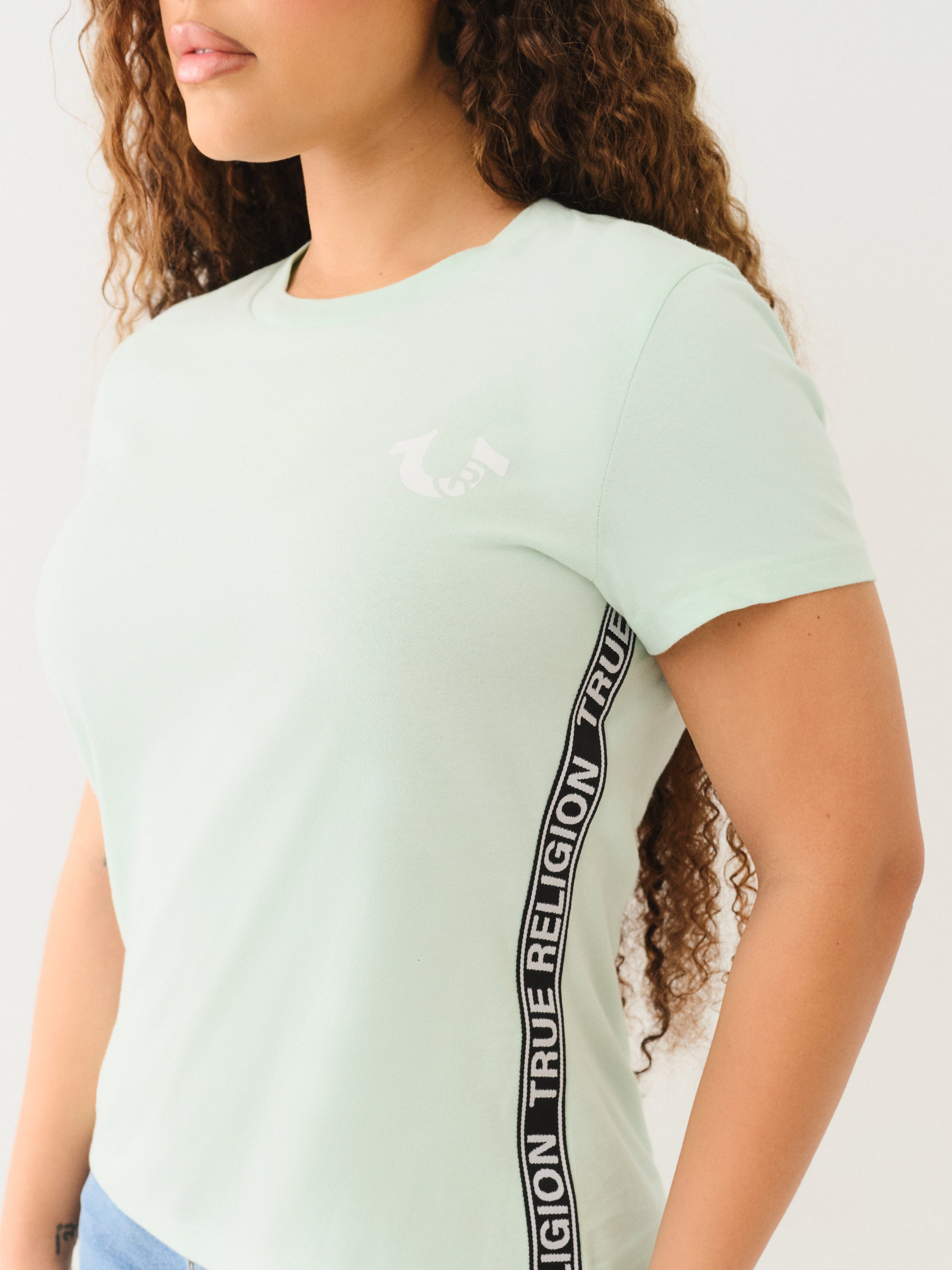 True Religion Taping Ss Tee Misty Jade