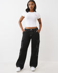 True Religion Bottoms Hs Cargo Emb Sn Jet Black