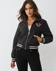 True Religion Hs Quilted Zip Up Jacket Jet Black