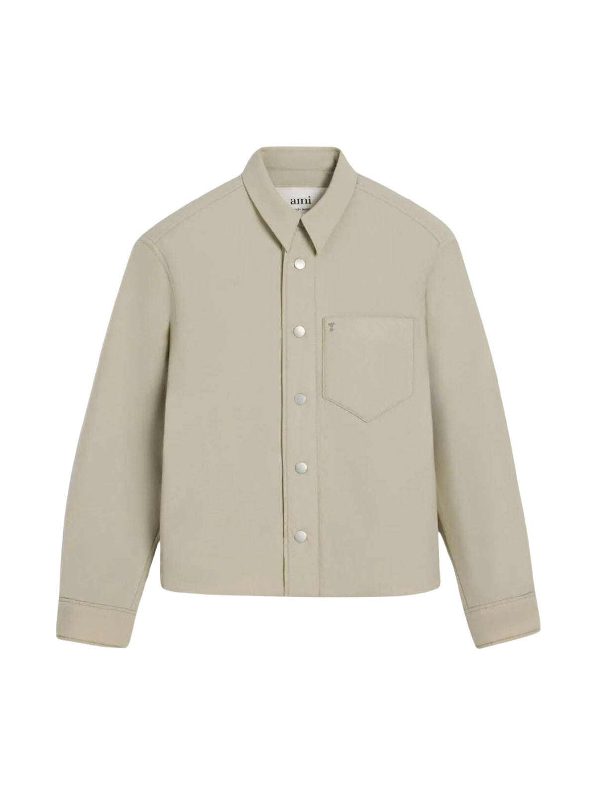 Ami Shirt Padded Logo Sage - 1