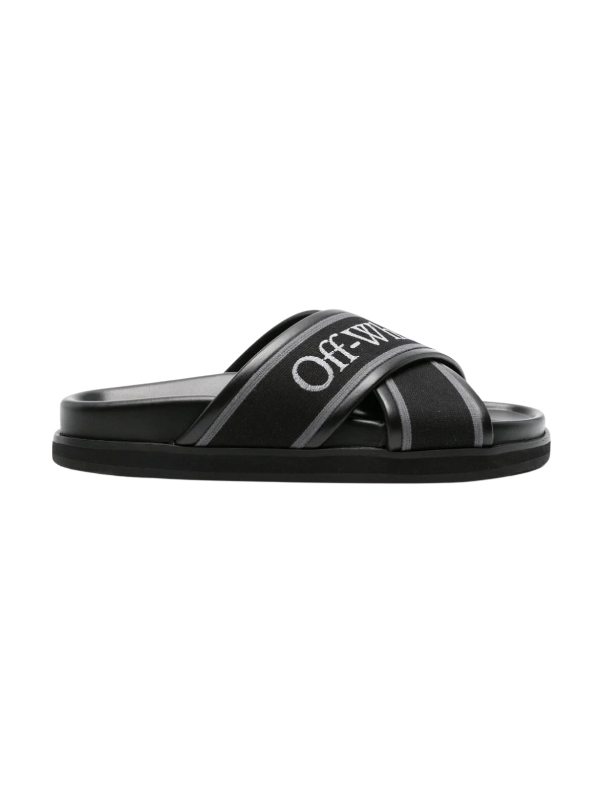 Off-White Slide Cloud Criss-Cross Logo Black