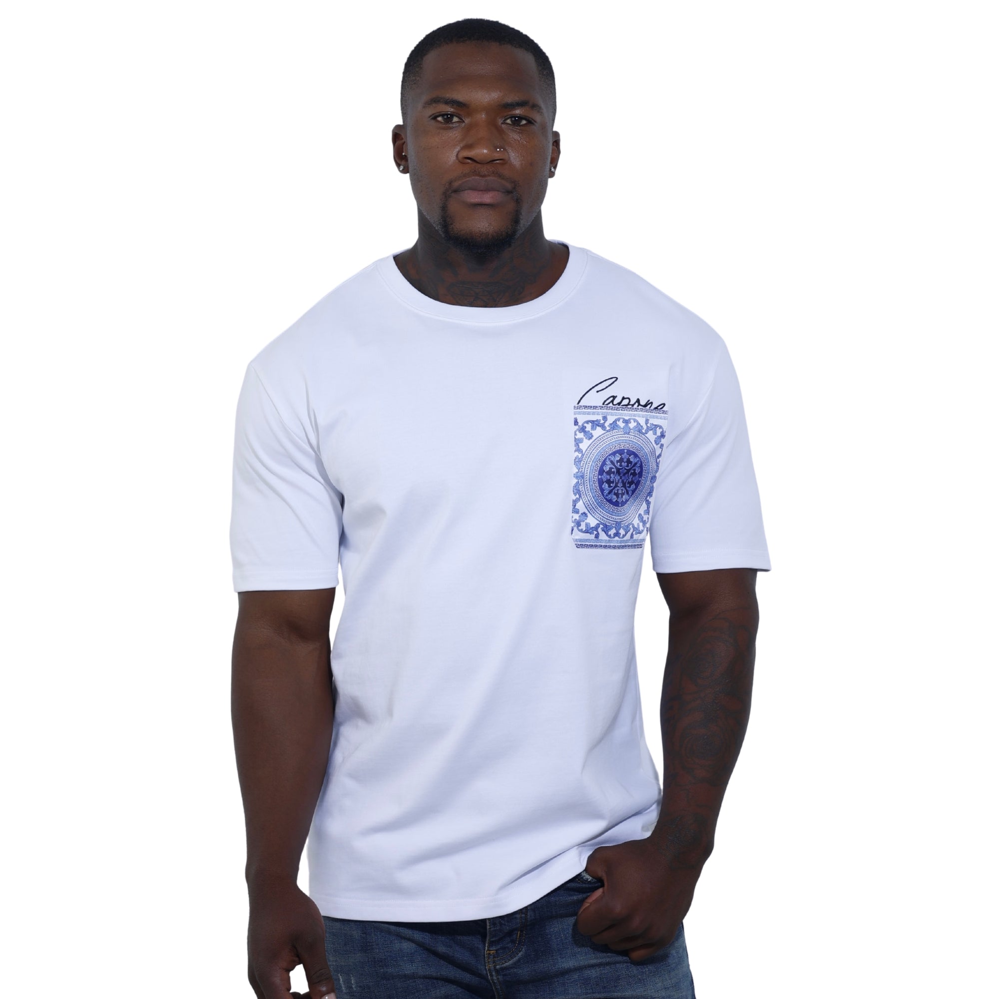 Capone T-Shirt Monaco Tiles White