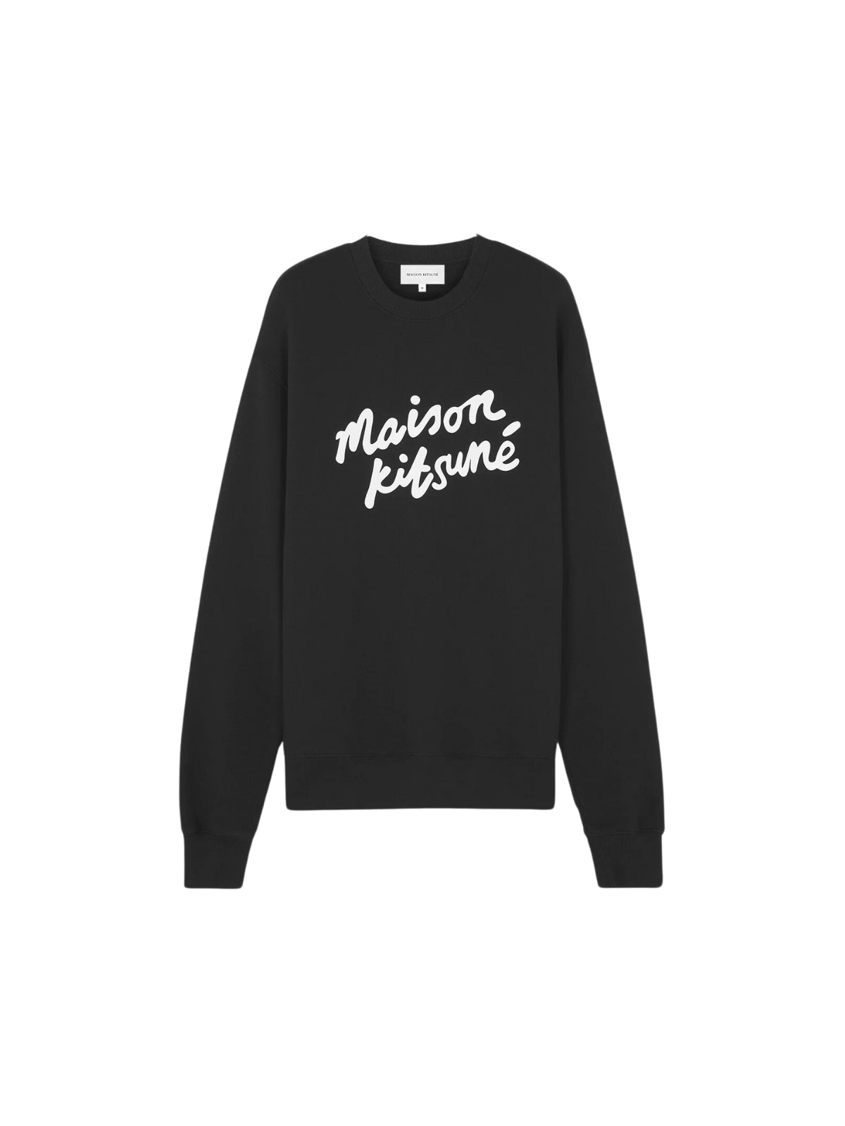 Maison Kitsune Sweater Handwriting Logo Black-White