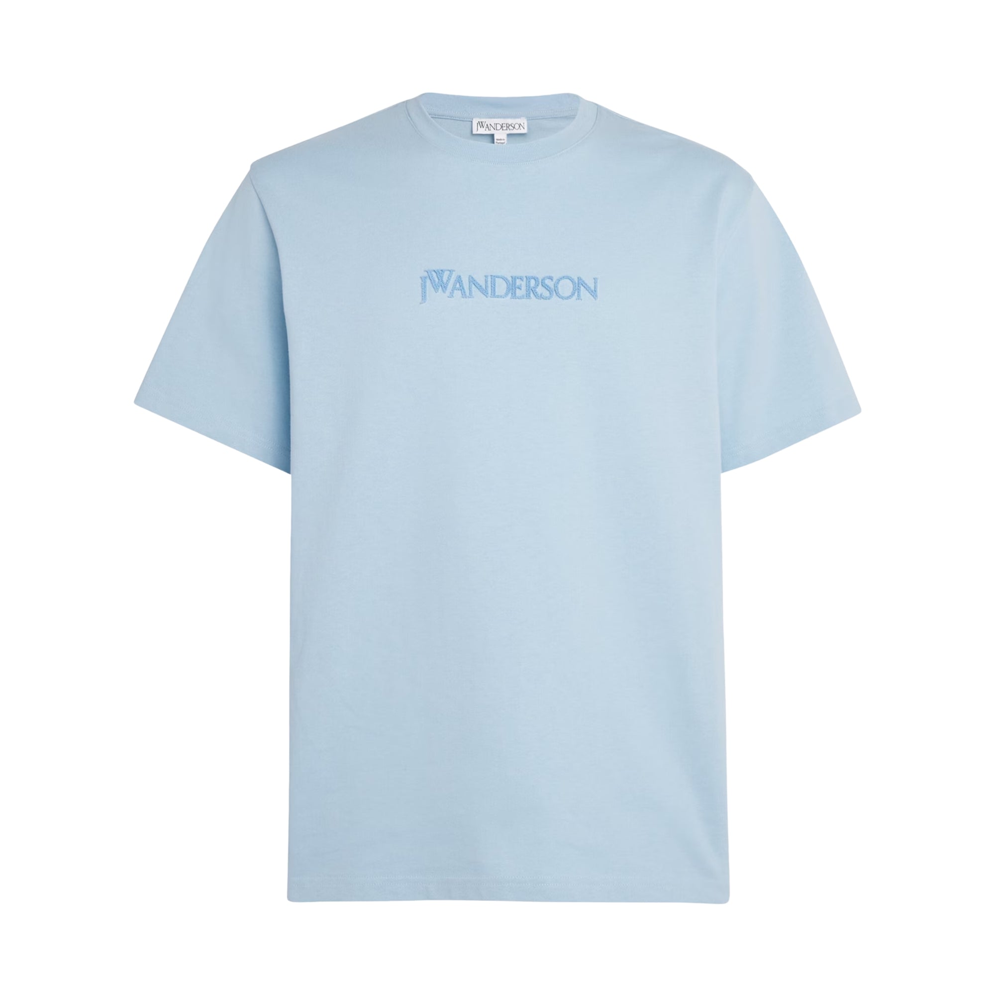 Jw Anderson T-Shirt Logo Embroidery Pale Blue