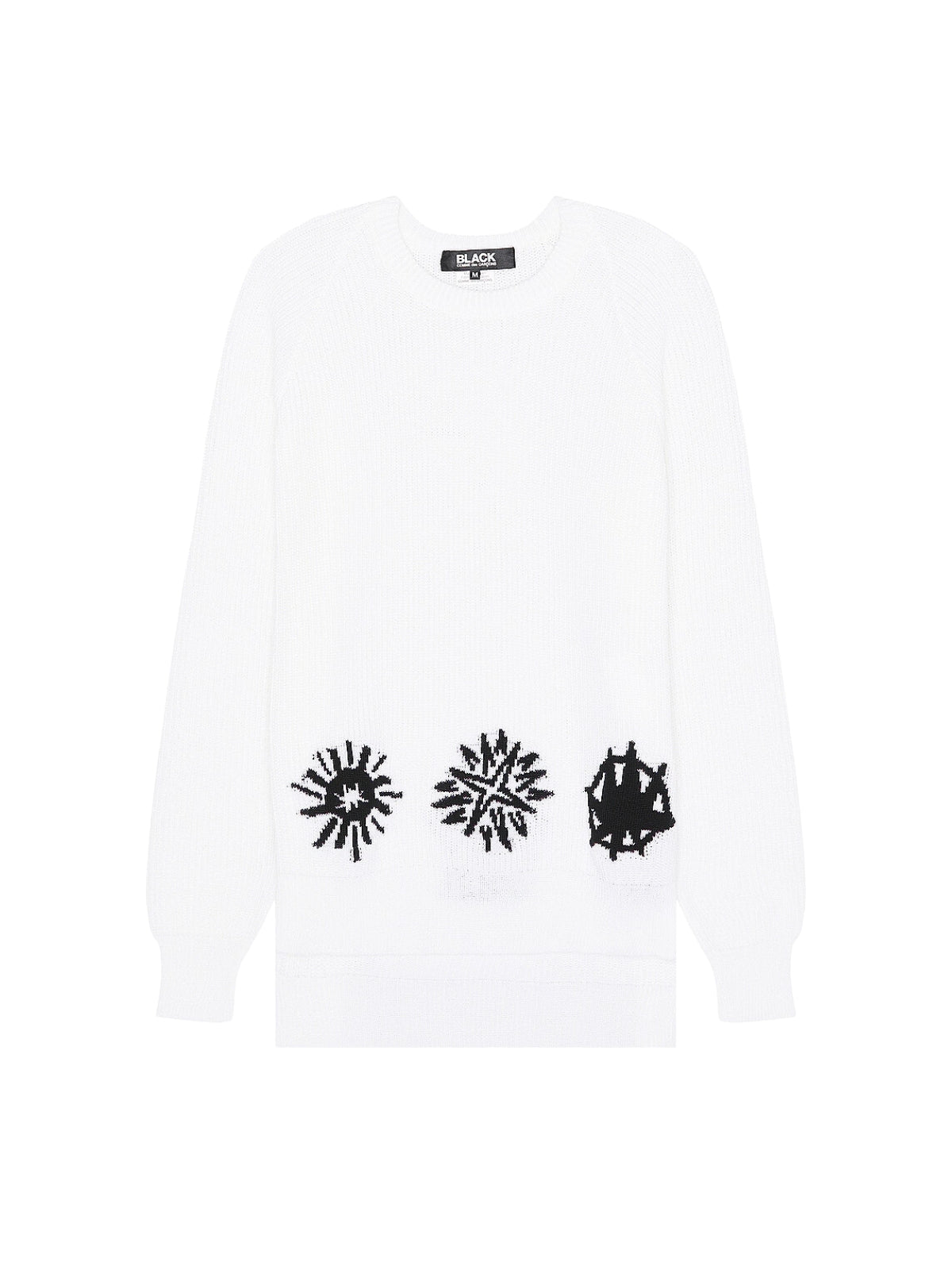 Comme Des Garcons Sweater Bottom Print White