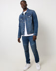 True Religion Rocco Moto Skinny Medium Blizzard Wash