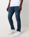 True Religion Rocco Moto Skinny Medium Blizzard Wash