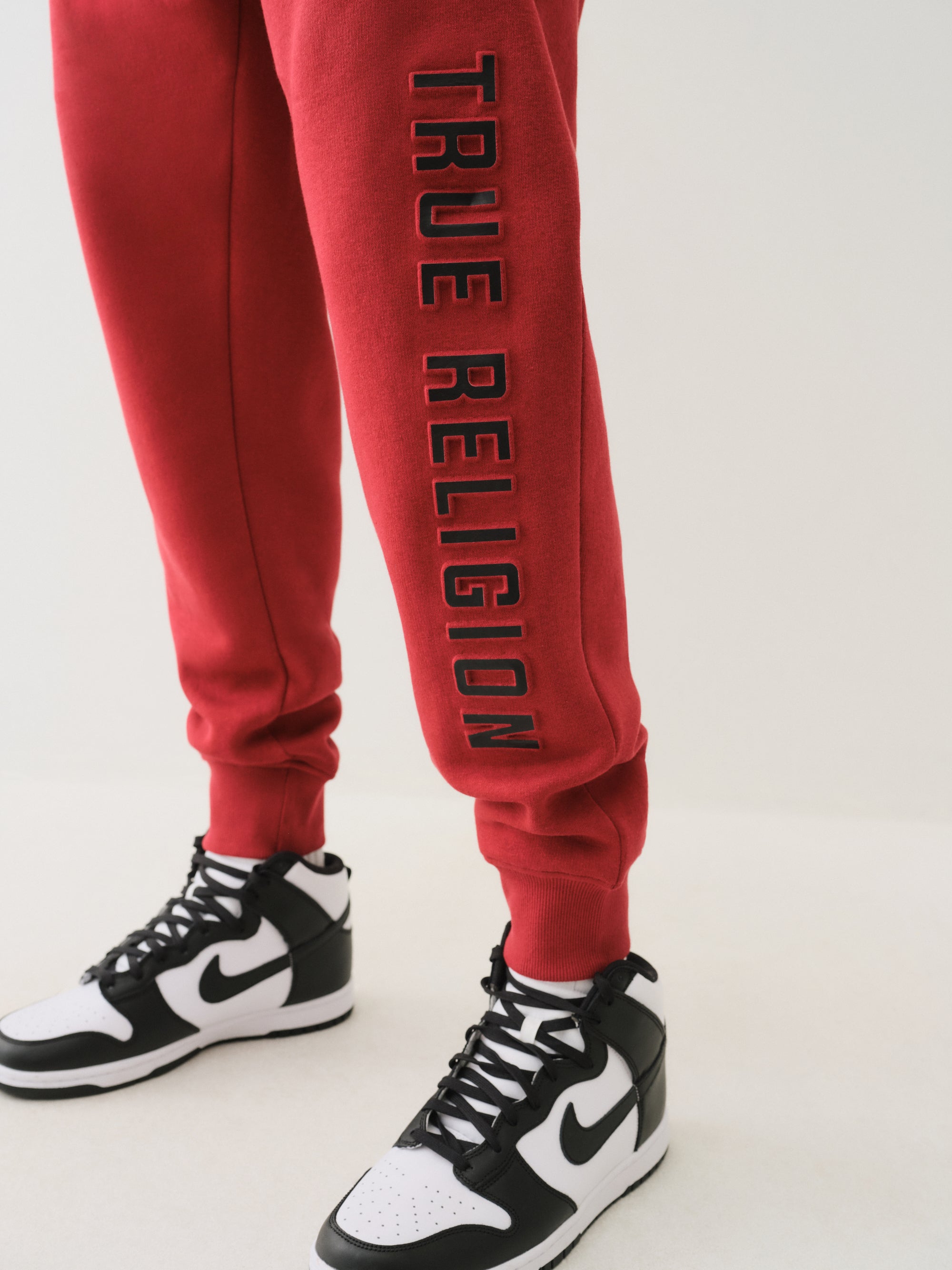 True Religion Embossed Jogger Red Dahlia