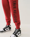 True Religion Embossed Jogger Red Dahlia