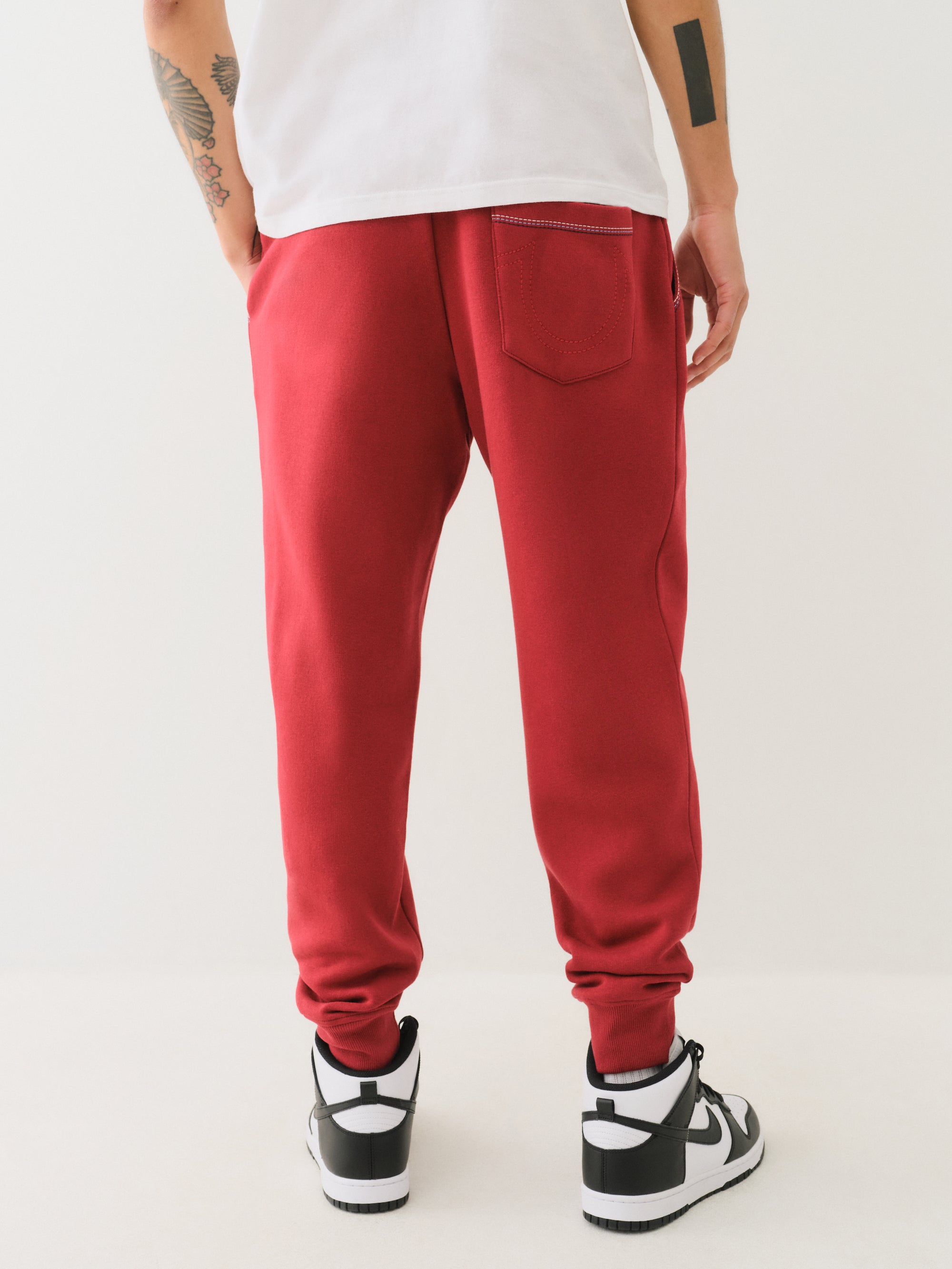 True Religion Embossed Jogger Red Dahlia