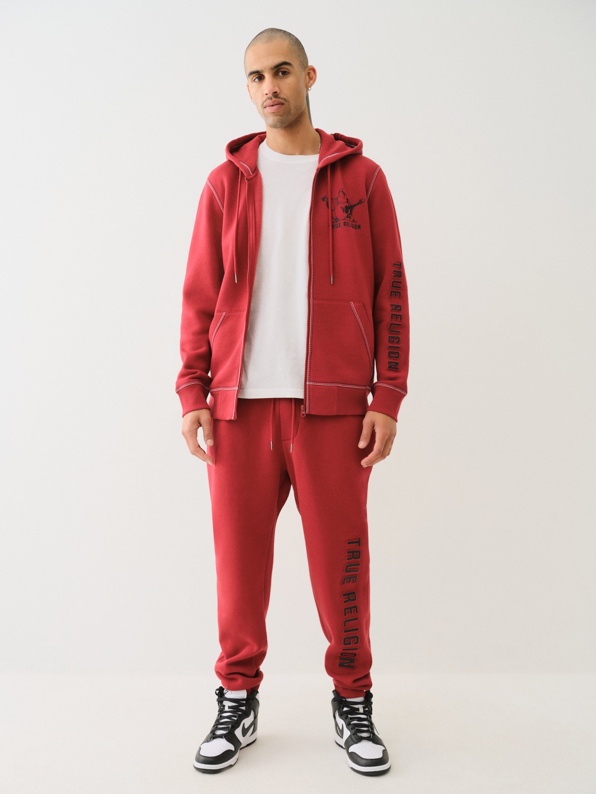 True Religion Embossed Jogger Red Dahlia