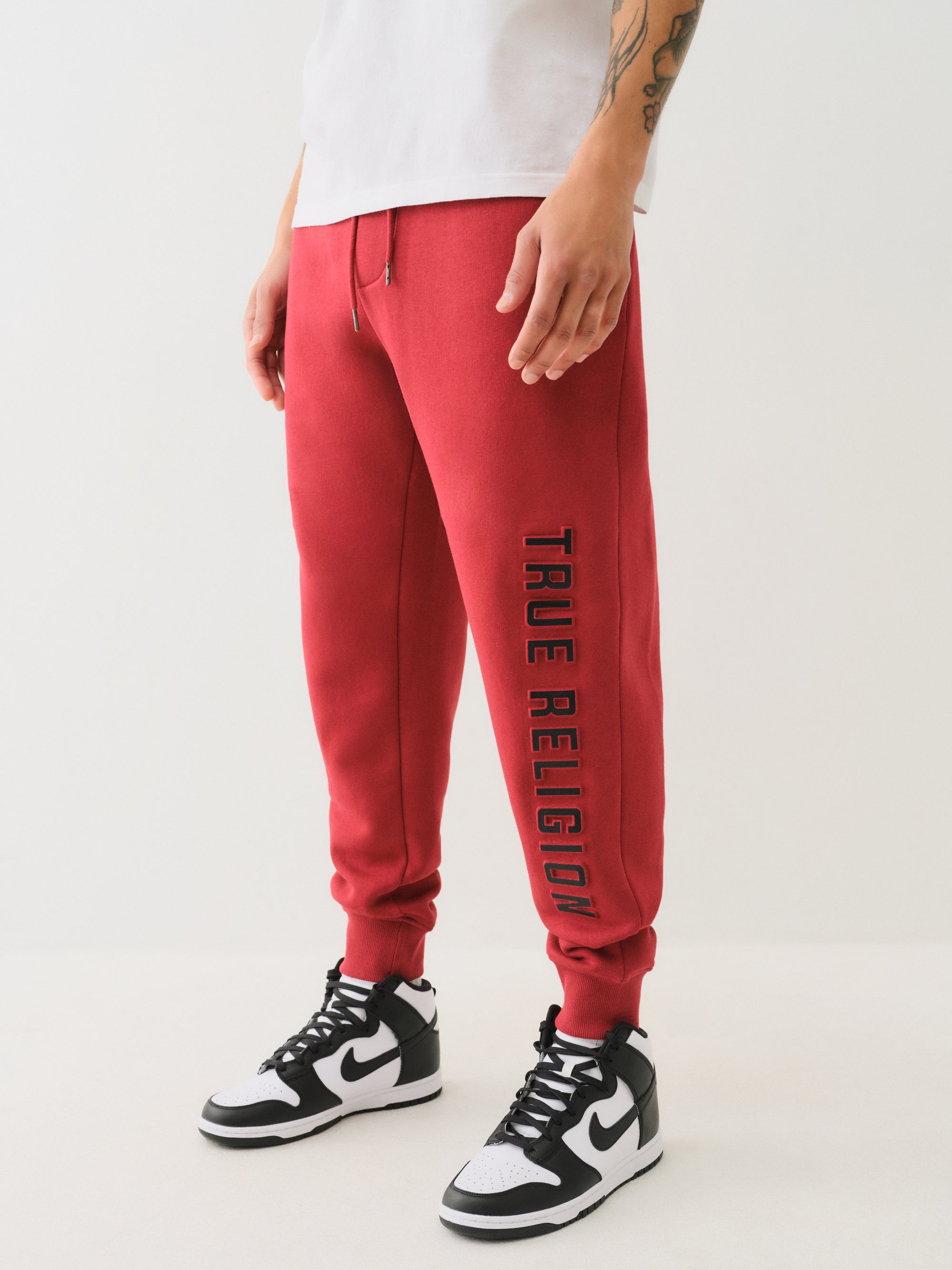 True Religion Embossed Jogger Red Dahlia