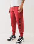 True Religion Embossed Jogger Red Dahlia