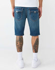 True Religion Shorts Ricky Big T Flap Medium Blue Comet Wash