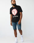 True Religion T-Shirt Puff Buddha Face Jet Black