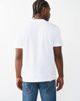 True Religion T-Shirt Puff Buddha Face Optic White
