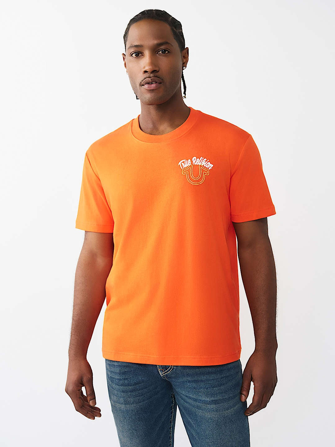 True Religion T-Shirt Glitter Puff Tr Red/Orange