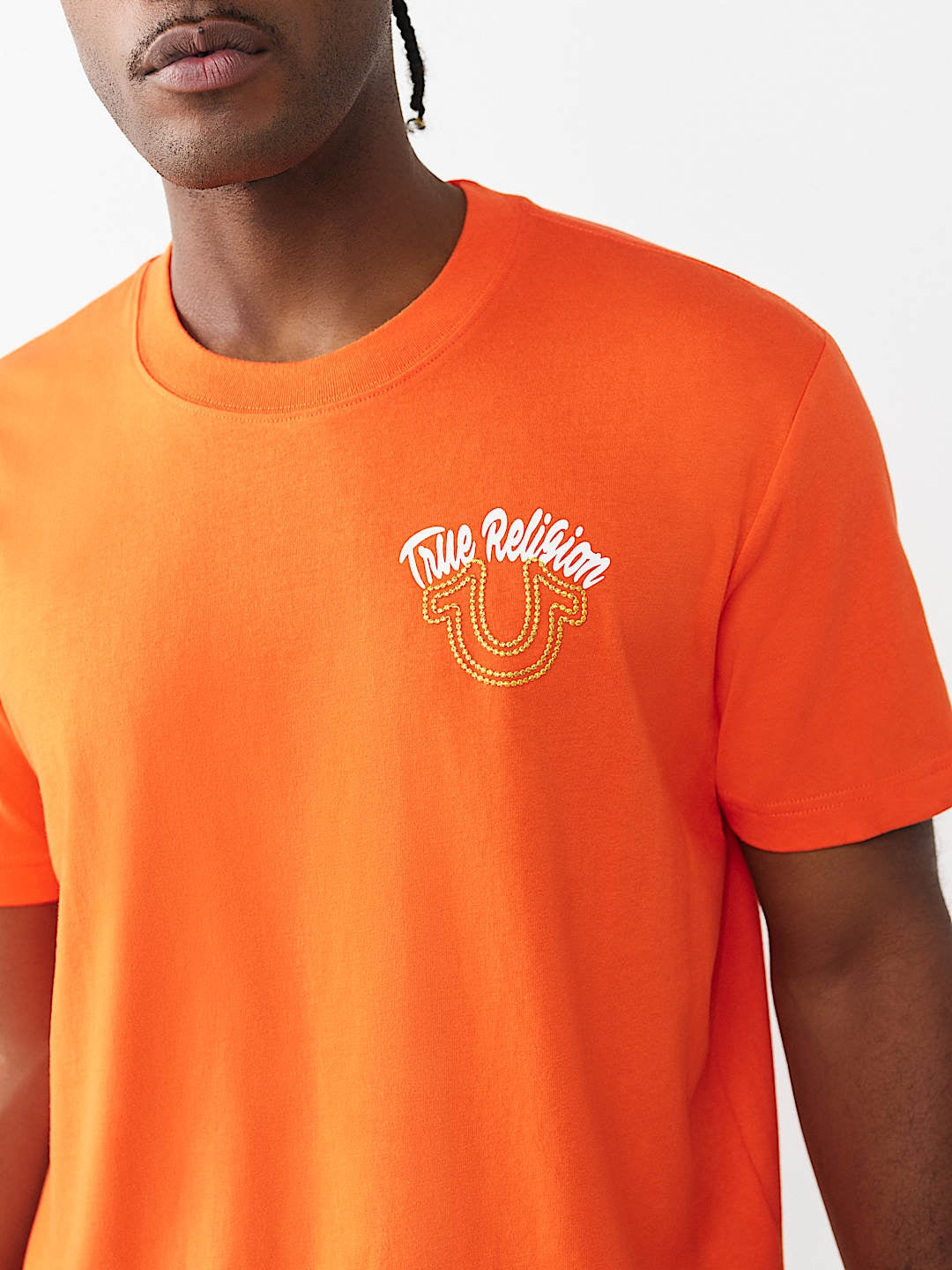 True Religion T-Shirt Glitter Puff Tr Red/Orange