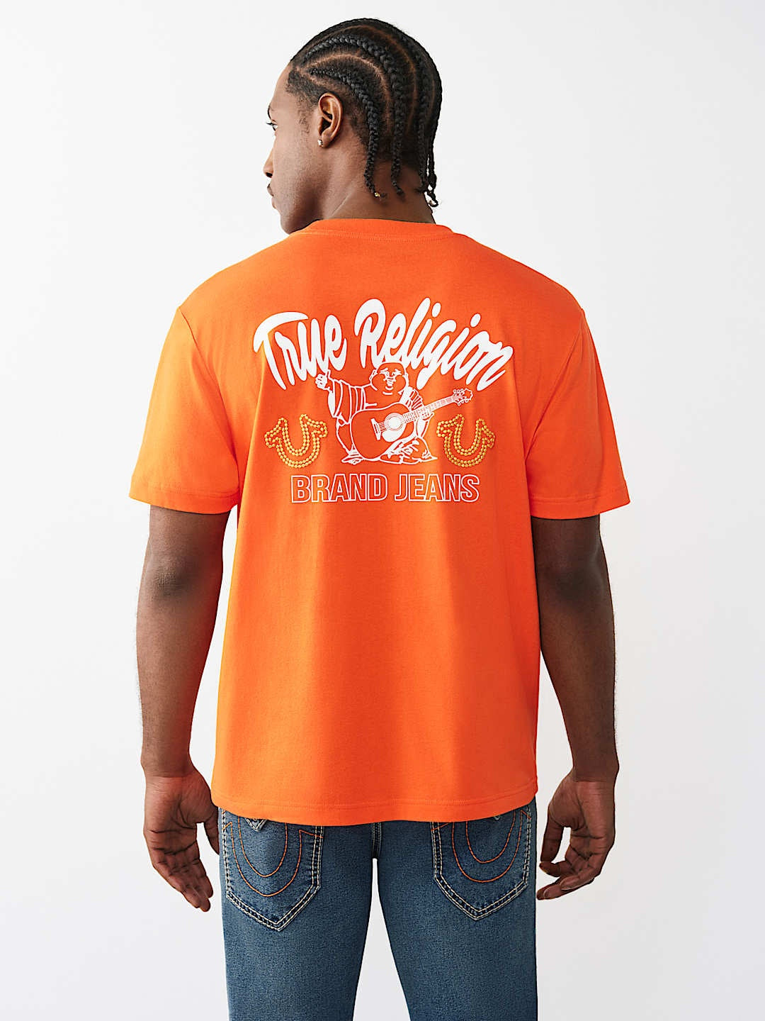True Religion T-Shirt Glitter Puff Tr Red/Orange
