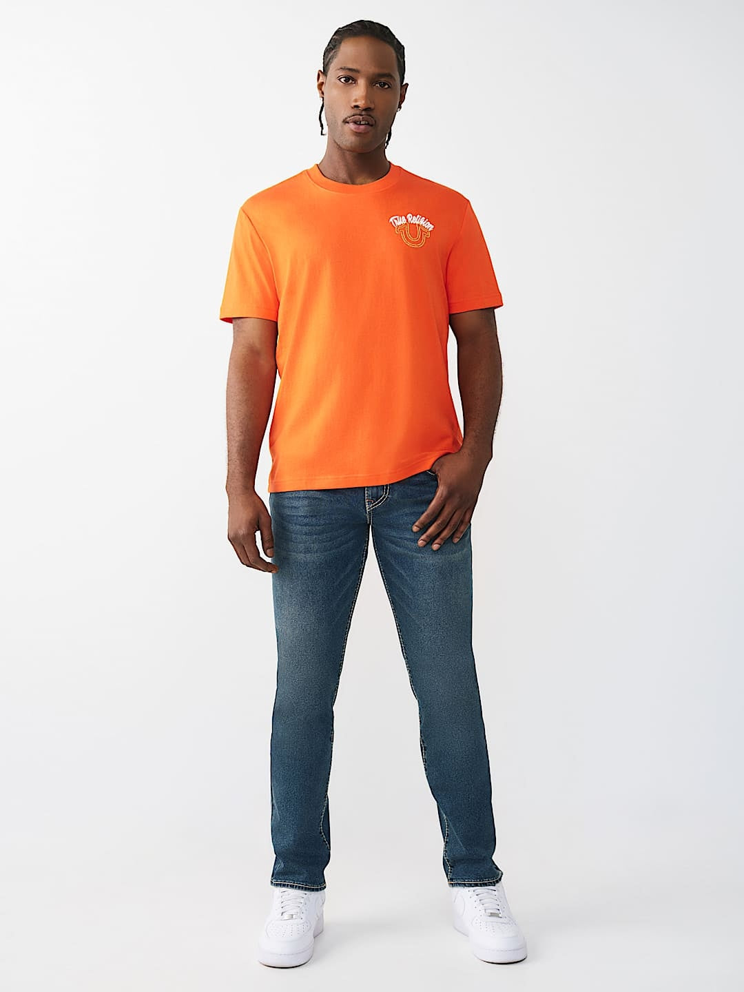 True Religion T-Shirt Glitter Puff Tr Red/Orange