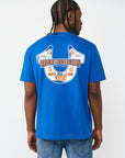 True Religion T-Shirt Abstract Denim Blue
