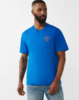True Religion T-Shirt Applique Multi Imperial Blue