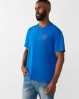 True Religion T-Shirt Applique Multi Imperial Blue