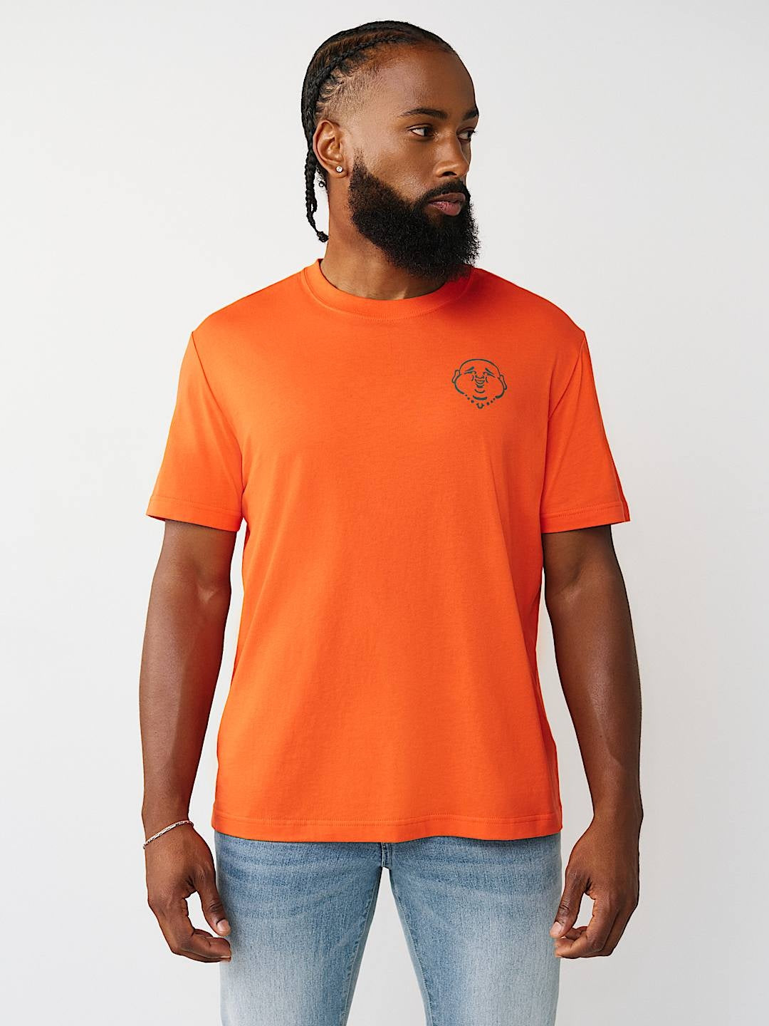 True Religion T-Shirt Applique Multi Red/Orange