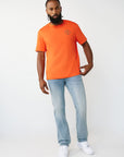 True Religion T-Shirt Applique Multi Red/Orange