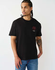 True Religion T-Shirt Elongated Tr Silicone Jet Black