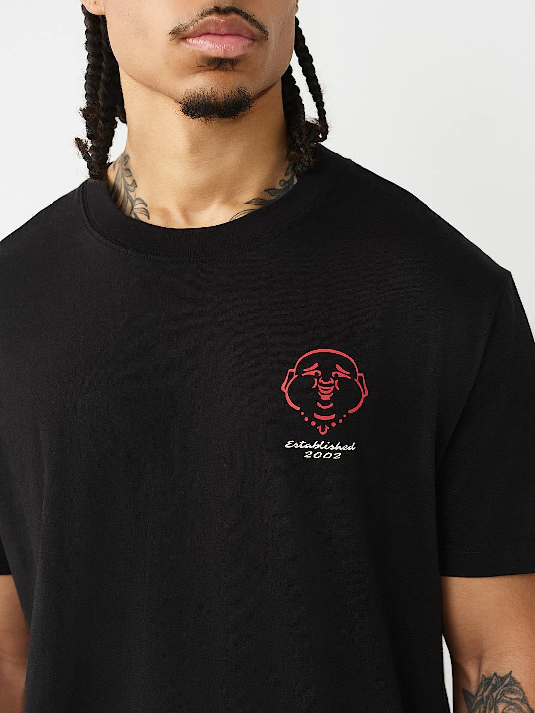 True Religion T-Shirt Elongated Tr Silicone Jet Black