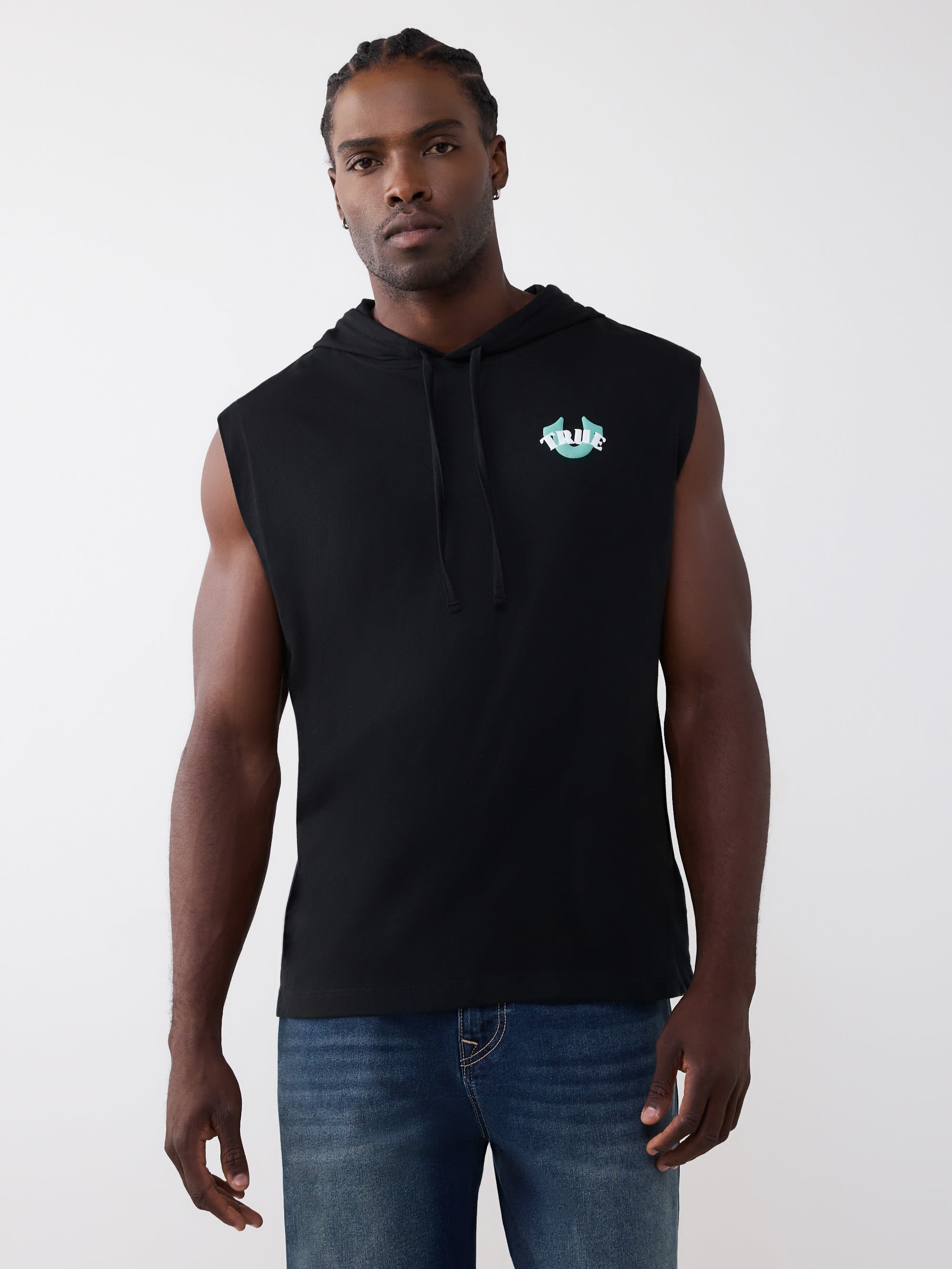 True Religion Tank Buddha Circcular Hod Black