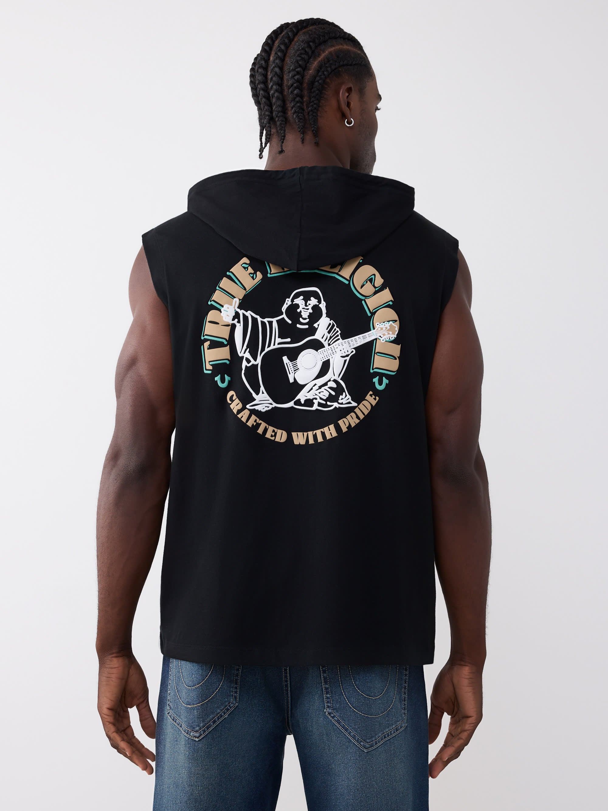 True Religion Tank Buddha Circcular Hod Black