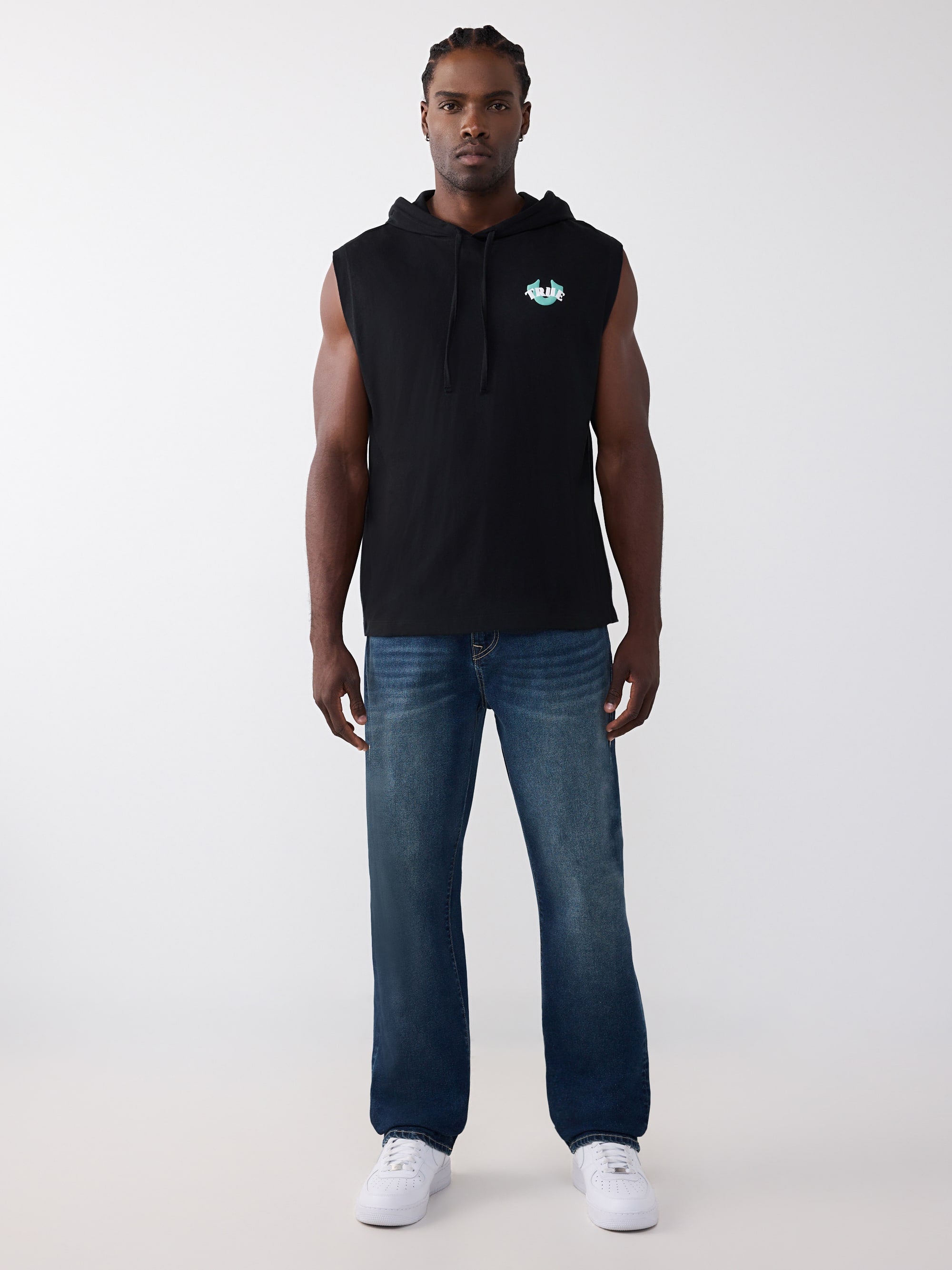 True Religion Tank Buddha Circcular Hod Black