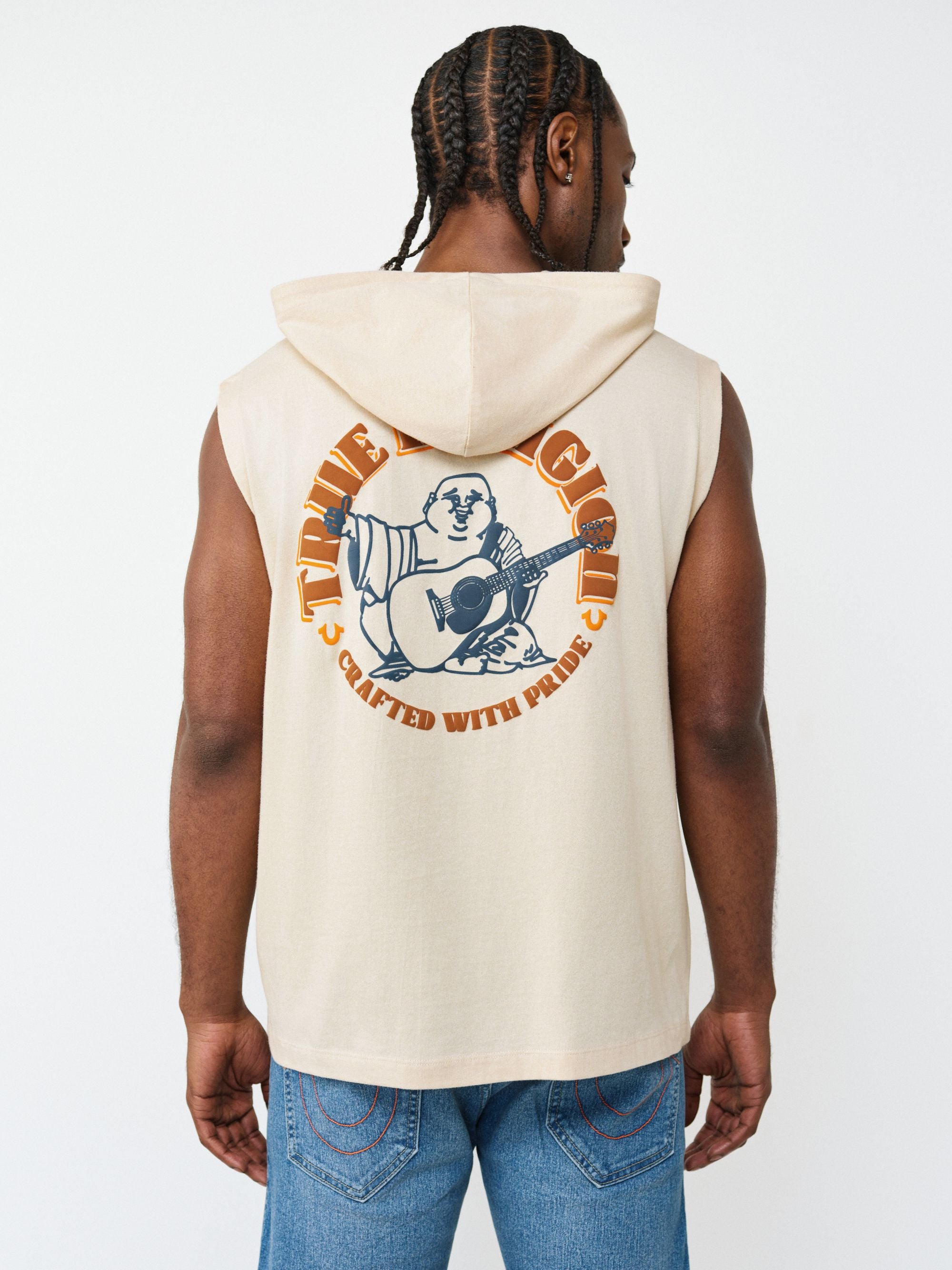 True Religion Tank Buddha Circcular Hod Grey