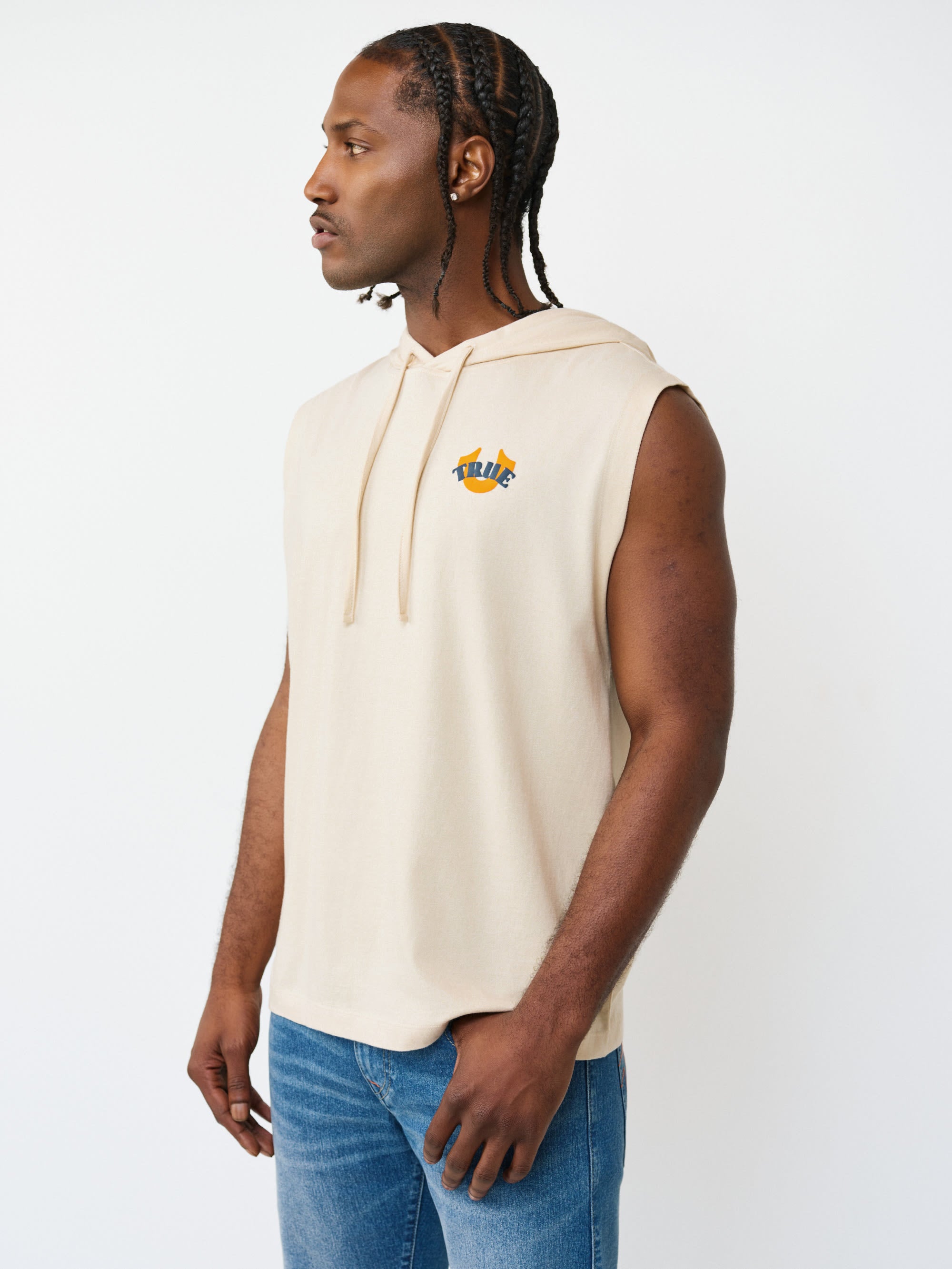 True Religion Tank Buddha Circcular Hod Grey