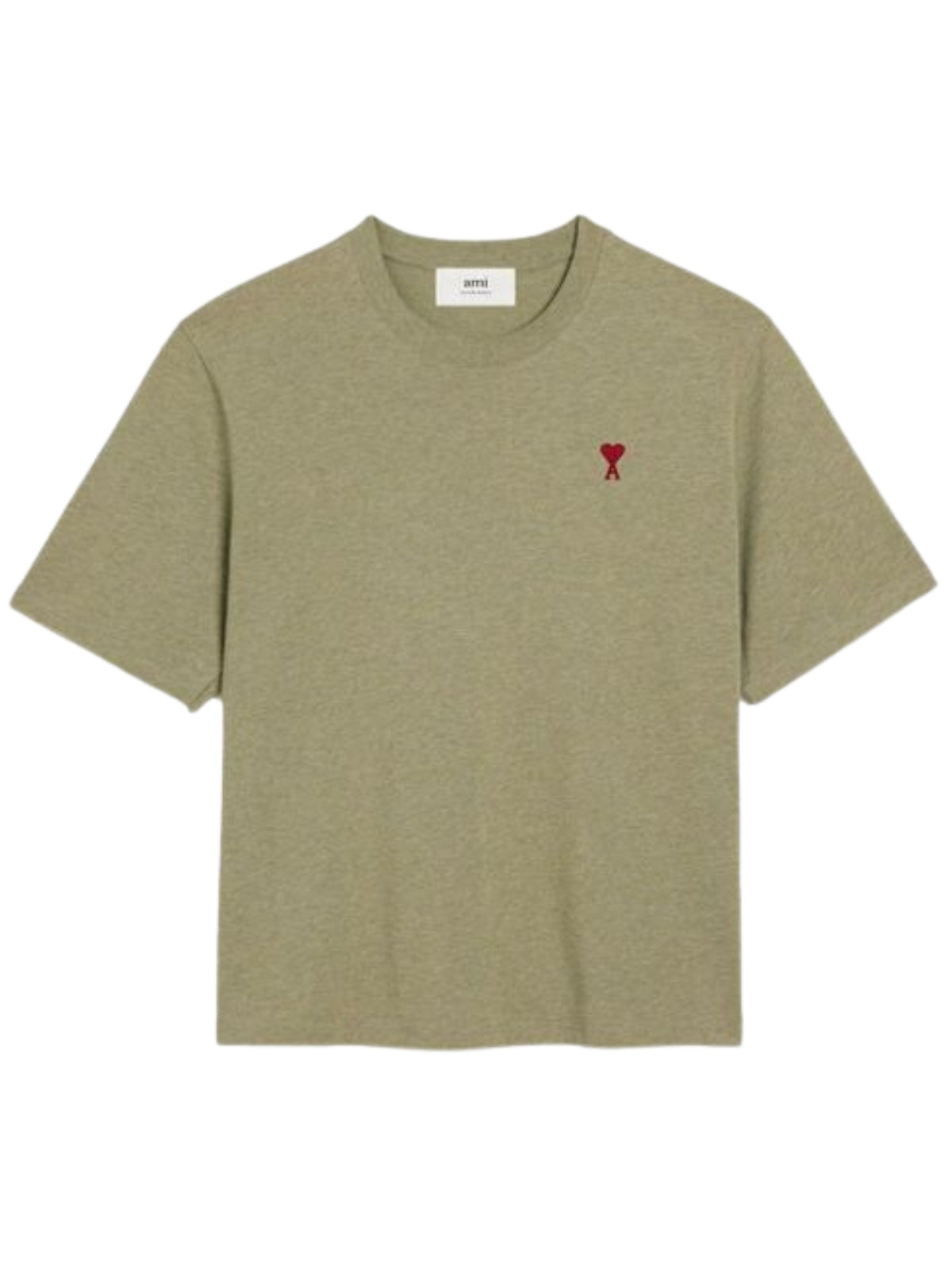 Ami T-Shirt Logo Heather Sage - 1