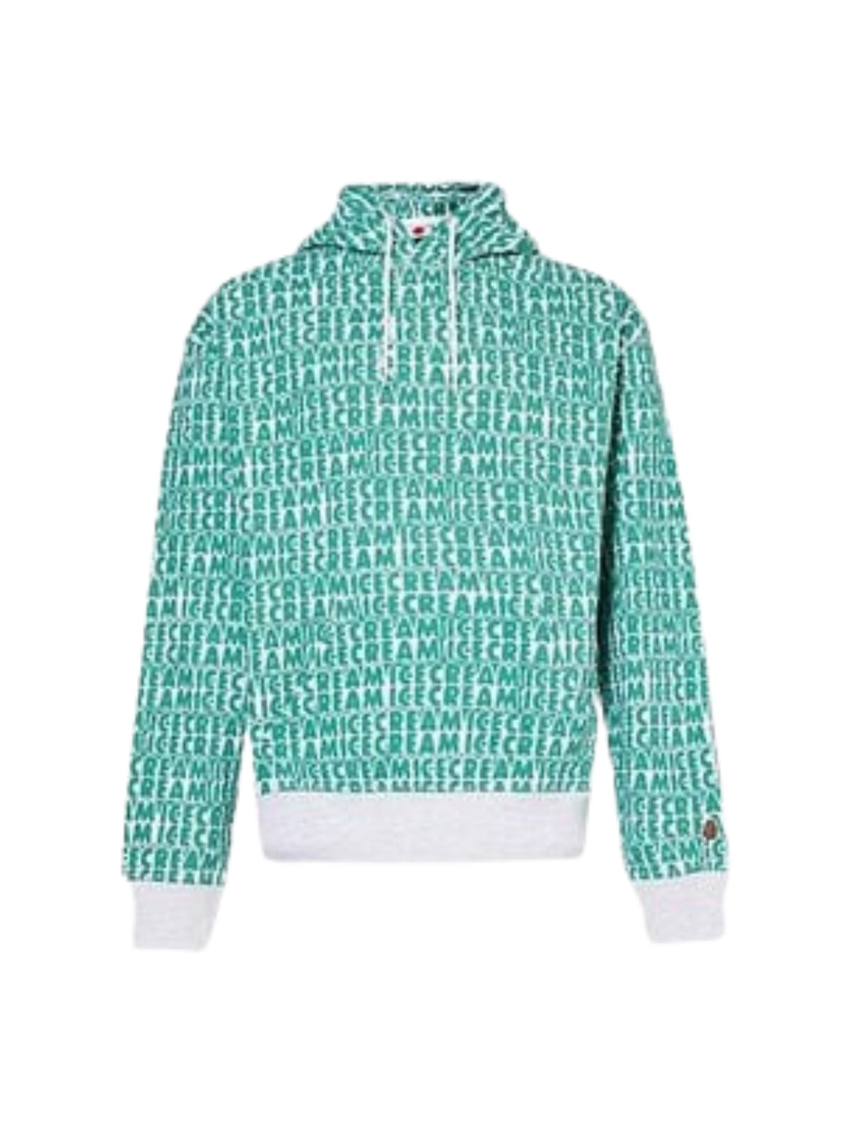 Ice-Cream Hoodie Text Print Popover Green