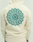 Capone Sweater Hooded Emroidered Back Print Beige-Green
