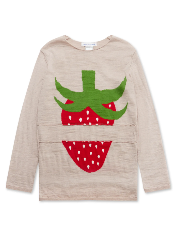 Comme Des Garcons Sweater Strawberry Grey