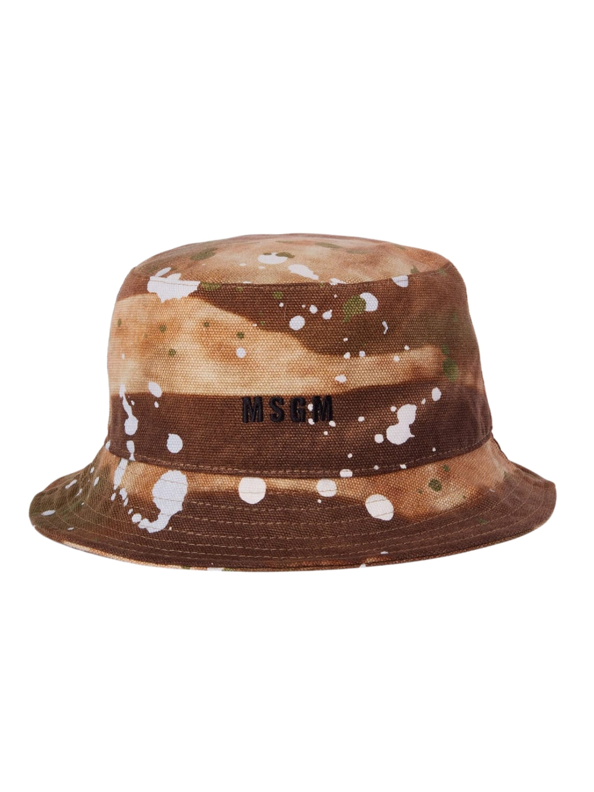 Msgm Bucket Hat Splash Logo Brown