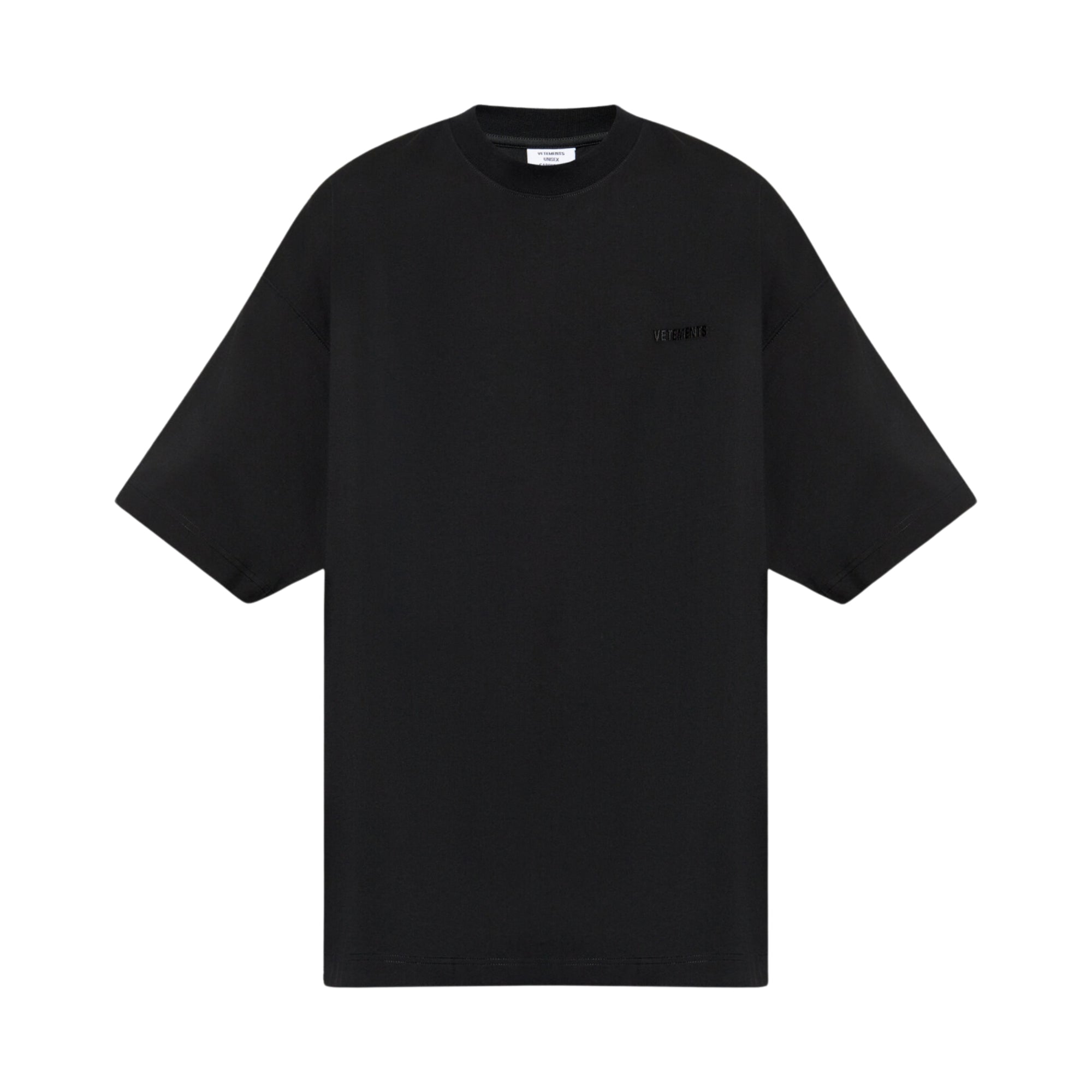 Vetements T-Shirt Embroidered Logo Oversized Black