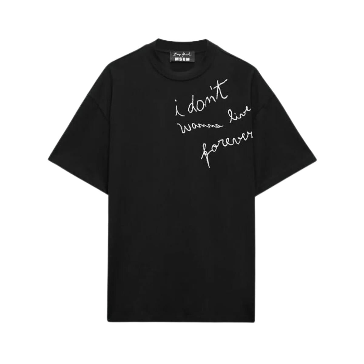 Msgm T-Shirt Quote Black