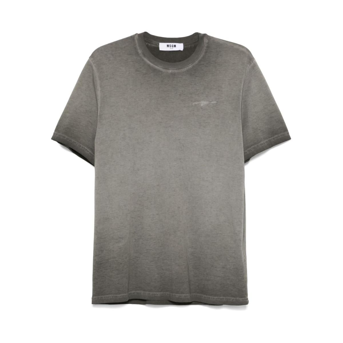 Msgm T-Shirt Side Logo Wash Grey