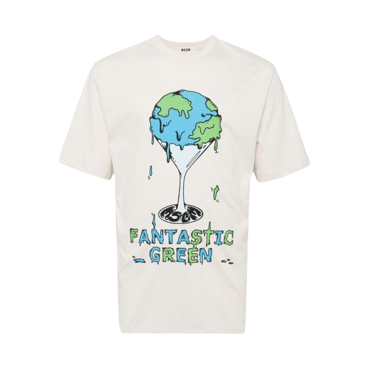 MSGM T-ShirtDrip Earth White